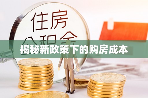 丰原揭秘新政策下的购房成本