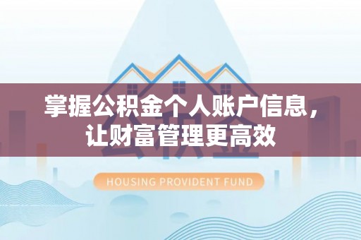 丰原掌握公积金个人账户信息，让财富管理更高效